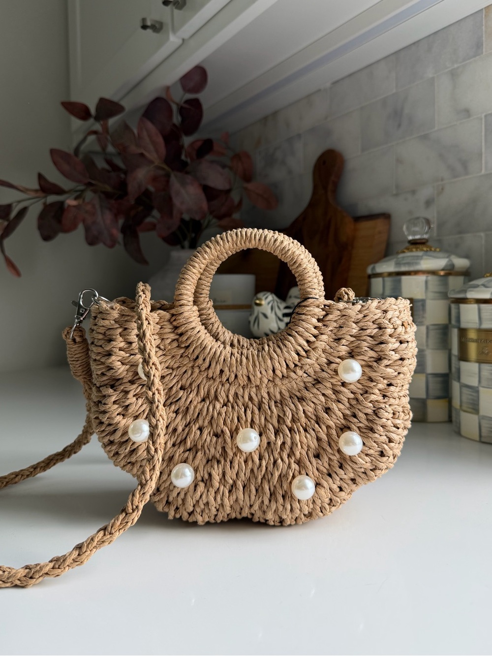 3AM Forever DOLLY Straw Handbag with Strap